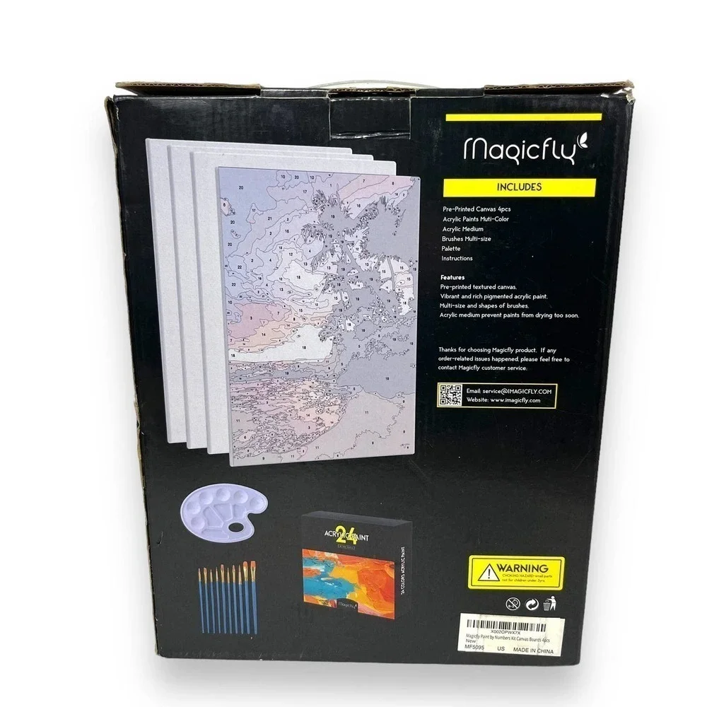 NIB Magicfly Acrylic Pants Paint By Number Beginners Kit - Picture 3 of 10